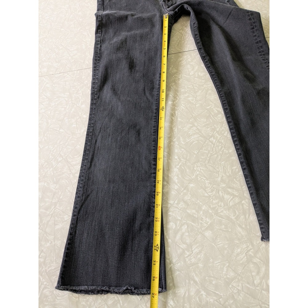MOTHER Hustler Ankle Fray Jeans Not Guilty Washed Black Flare Size 26 - Picture 12 of 12